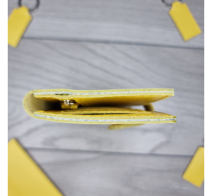Гаманець жіночий шкіряний Х'юстон Кайзер глянцевий Жовтий