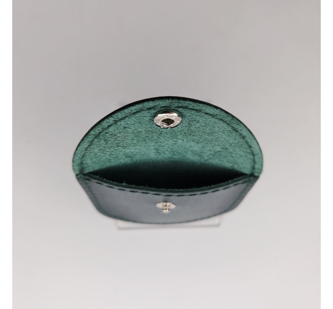 Шкіряна монетниця Півмісяць Кайзер глянцева Зелена